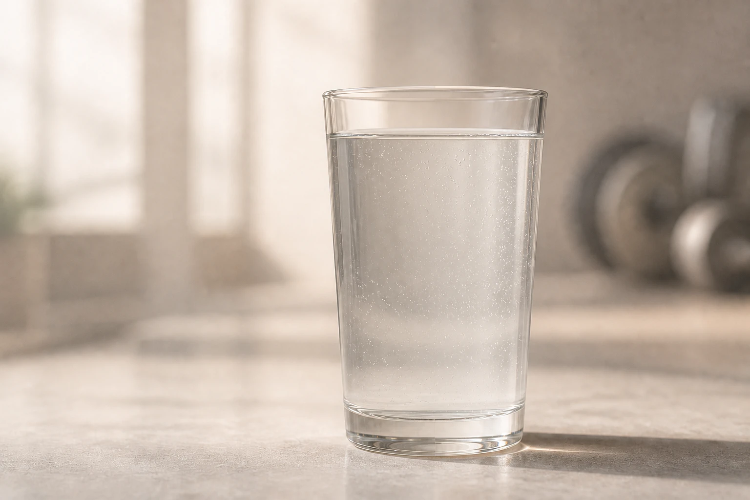 A clear protein beverage in a transparent glass